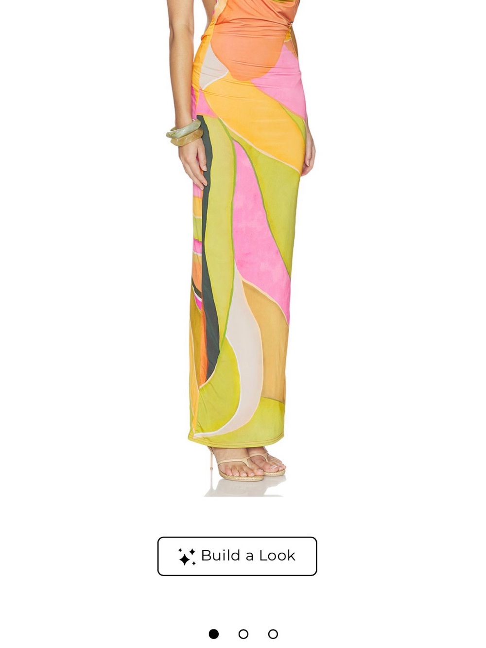 Never Fully Dressed Multicolor Abstract Maxi Dress - Pink, Orange, Yellow, Green